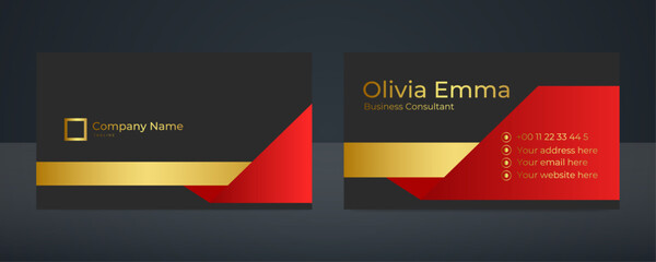 Red and black modern business card template