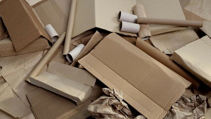 Paper Recycling. Paperboard paper carton waste collected for recycling