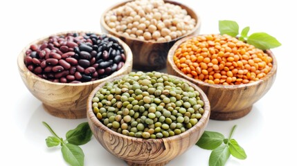 Fototapeta premium Legumes: Beans, lentils, and chickpeas are good sources of plant-based protein and fiber
