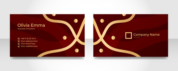 Abstract black gold luxury horizontal business card, Luxury blue and gold business design template