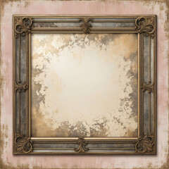 Vintage antique gold frame with wear imperfections