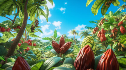Vibrant cacao trees