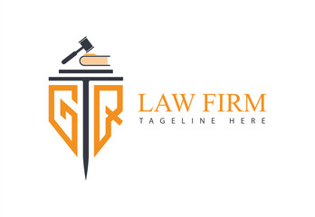 Set of modern law firm justice logo design vector graphic template