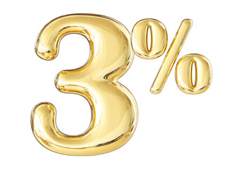 3 Percent Gold Number 3D