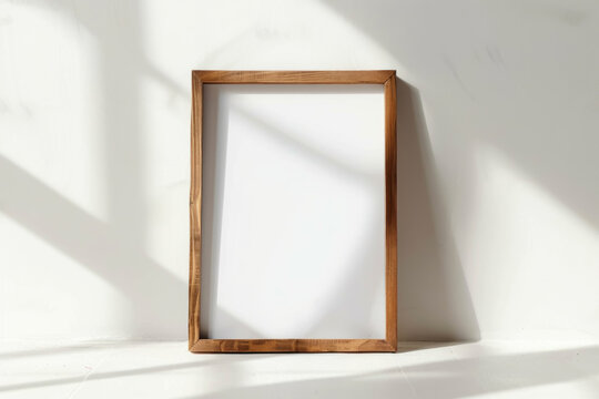 Minimalistic Frame Mockup, White Wall Background