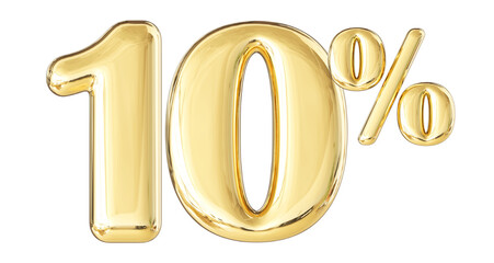 10 Percent Gold Number 3D