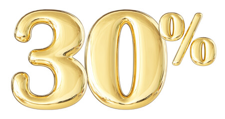 30 Percent Gold Number 3D