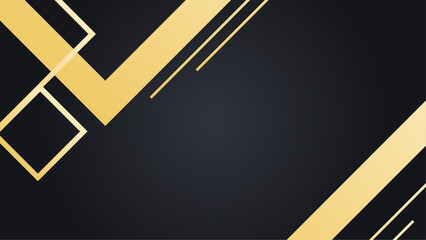 Geometric shapes on dark background, Abstract luxury black and gold background