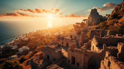 A Timeless Tapestry: Sunset & Ruins Along the Cypriot Coast