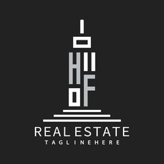 Obraz premium initial monogram logo for real estate with building shape creative design