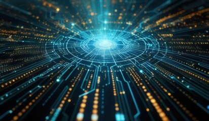 Fototapeta premium digital data center, Future technology is increasingly advanced