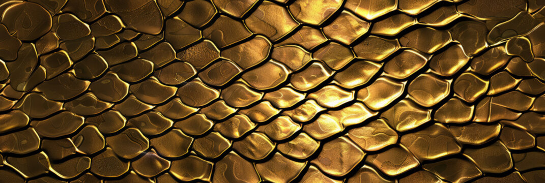 Seamless gold snake skin background. Repeating texture