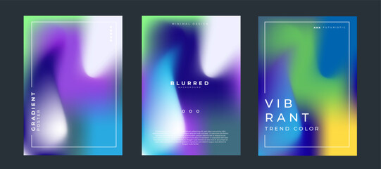 Fototapeta premium Set of abstract background with beautiful gradation color background for poster flyer banner