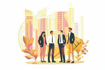 Conceptual Business Flat Illustration created with Generative AI