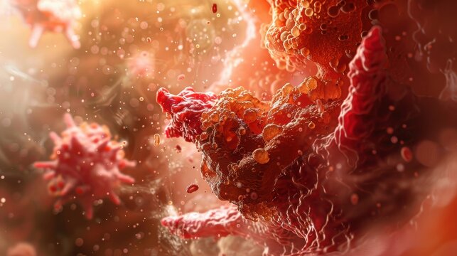 Squamous Cell Carcinoma, Arises from squamous cells, found in the skin, lining of the digestive tract, and respiratory tract.
