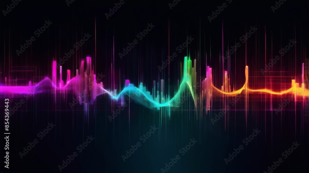 Aufkleber Design an abstract background featuring a digital waveform or signal graph, representing data transmission