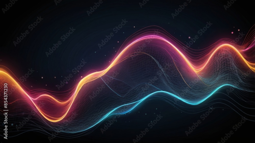 Aufkleber Design an abstract background featuring a digital waveform or signal graph, representing data transmission