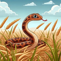 Snake in the grass (idiom), a snake slithering through tall grass, barely visible