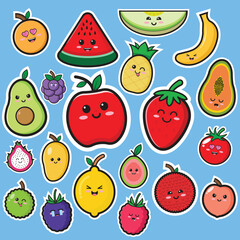 Fruit Cute Kawaii Vector Design