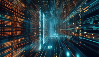 Fototapeta premium technology digital data flow