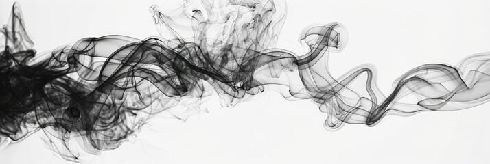 Fototapeta premium Abstract black fog smoke background on white