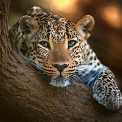 Fototapeta premium 표범, Leopard, 점무늬, Spots, 포식자, Predator, 육식동물, Carnivore, 아프리카, Africa, 아시아, Asia, 숲, Forest, 사바나, Savannah, 번식, Breeding, 새끼, Cub, 보호, Conservation, 야생, Wild, 사냥, Hunting, 은신, Stealth, 나무, Trees, 영역, 