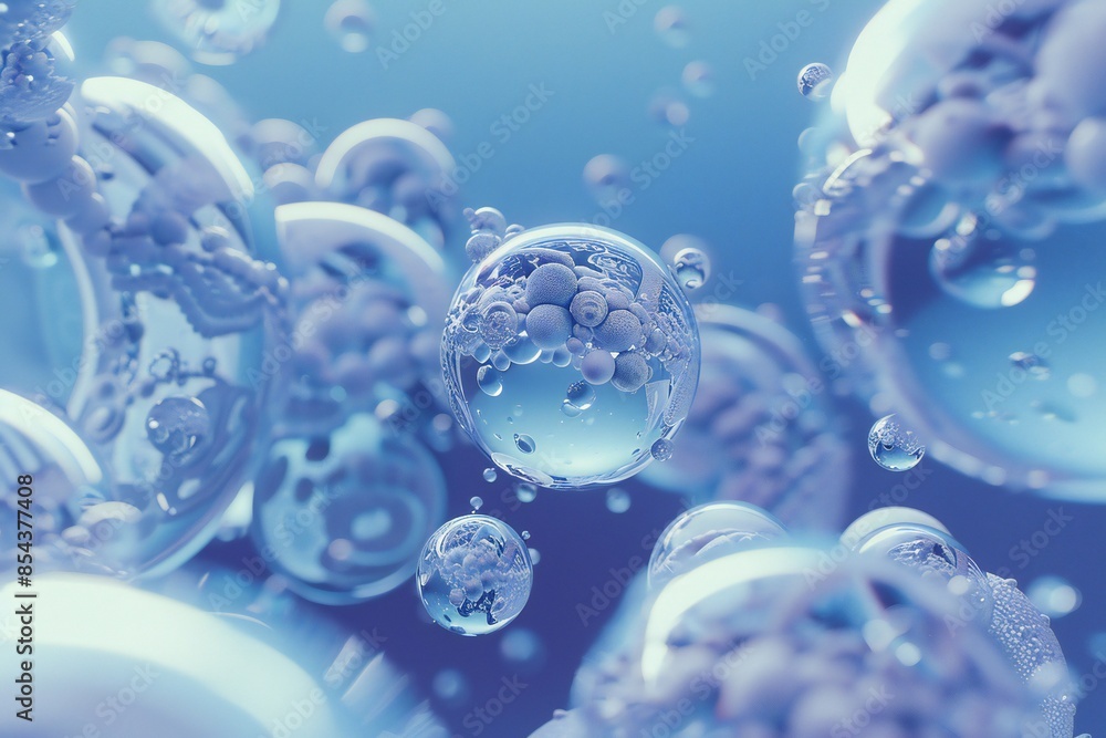 Poster 3d illustration of a bubble pattern with raised, spherical elements , generated by ai