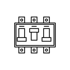 Circuit breaker switch line icon, vector flat trendy style illustration for web and app on white background..eps