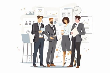 Conceptual Business Flat Illustration created with Generative AI