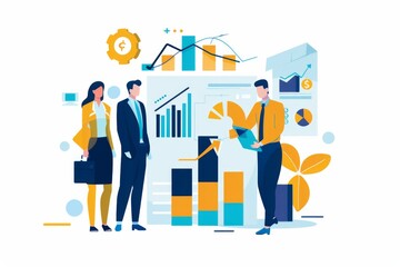 Obraz premium Conceptual Business Flat Illustration created with Generative AI