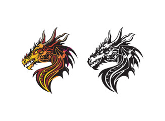 dragon head in two kinds of colors