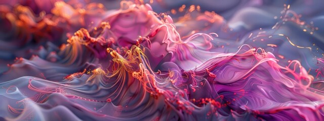 Obraz premium Abstract background with swirling, fluid lines and a vibrant color palette. Evokes a sense of dynamism and depth.