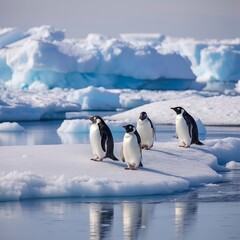 Obraz premium two penguins on the rocks