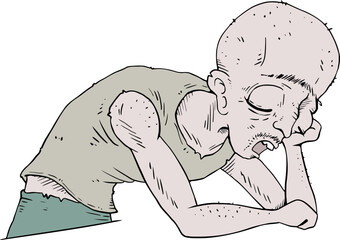 Tired sleeping man