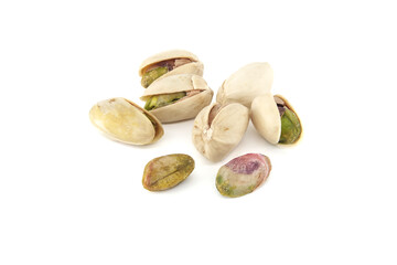 Pistachio nuts in shell isolated on white background