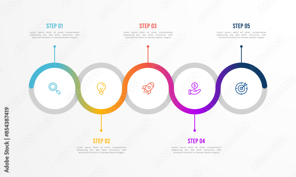Wall mural infographic illustration design template with icons and 5 options or steps. can be used for process,