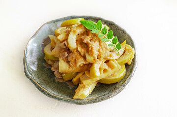 ハチクと豚のみそ炒め