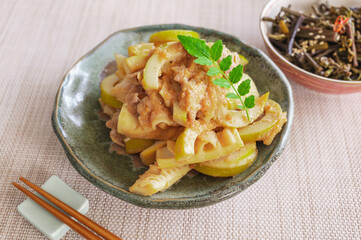 ハチクと豚のみそ炒め