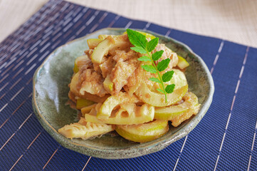 ハチクと豚のみそ炒め