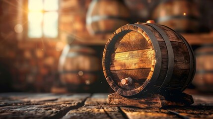 A wooden barrel aged to perfection filled with a tropical fruit wine that has been fermented and left to mature for just the right amount of time.