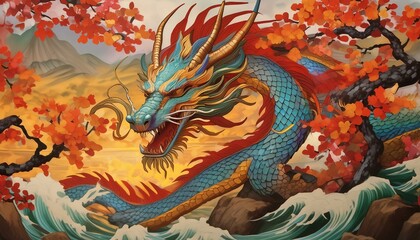 Obraz premium Dragón oriental