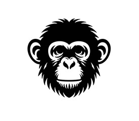 Logo of monkey icon isolated vector silhouette design