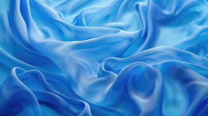 Fototapeta premium Azure blue silk fabric resembling a clear sky texture and background