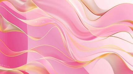 Abstract Pink and Gold Waves Design