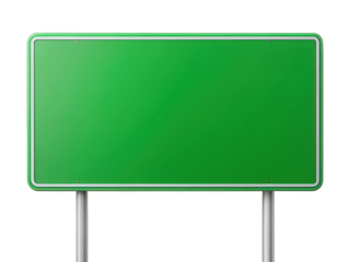 blank green road sign board. Png