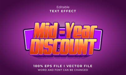 Obraz premium editable mid year discount text effect.typhography logo