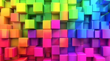 Abstract Rainbow Cube Pattern