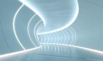 Naklejka premium Geometric glowing lines light background