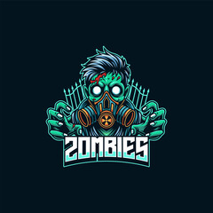 Zombies logo esports template for gaming team