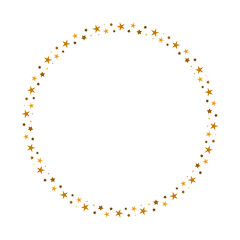 Minimalist Circle with Golden Stars is elegant and festive, ideal for chic design. A delicate circle frame adorned with golden stars, perfect for festive, celebratory, or decorative designs
